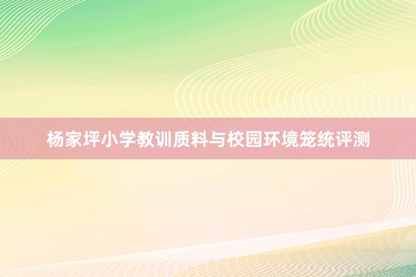 杨家坪小学教训质料与校园环境笼统评测