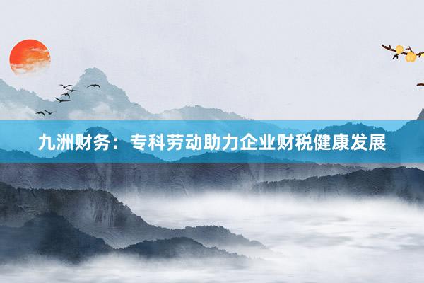 九洲财务：专科劳动助力企业财税健康发展